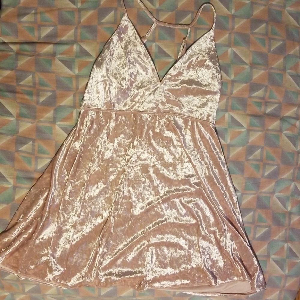 Pink velvet dress